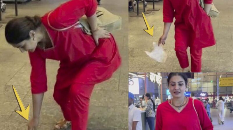 کہتے ہیں انسان کو اس کا تکبّر نہیں بلکہ نیک سوچ بڑا بناتی ہے اداکارہ روینہ ٹنڈن پبلک پلیس پر کافی زیادہ جھک کر